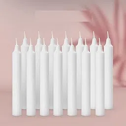 AuraDecor Pack of 14 Stick Candles || Especially Meant for Healing, Chakras, Ritual Candles, Decoration, Lighting, Home Decor || Burning Time 3 to 4 Hours Each (White)-picture-12