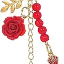 pmeixcy Rose Keychain, Flower Bag Charms Keychain with Tassel Chain Cute Red Rose Pendant Keyring for Handbags Bag Purse Wallet Cellphone Car-picture-23