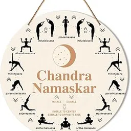 Yoga Room Wall Decor, Meditation Room Wall Decor Spiritual Room Hanging Signs Decorations for Zen Den, Home Gym, Fitness, Workout, Yoga Lover Gift, Chandra Namaskar-picture-29