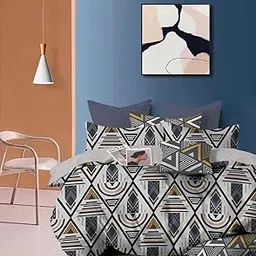 Slazie 300 TC Premium Glace Cotton Duvet Cover with Zipper |King Size Razai Cover|Dohar Cover For Double Bed|Quilt Cover |Winter|Warm stuff(King Size Dohars) 90x100 Inches|MULTICOLOR GEOMETRIC|NDV 029-picture-15