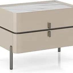 Urban Ladder Naomi Bedside Table in High Gloss in Beige Finish-image-28