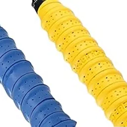 Acers Badminton Racket PU (Rubber) Soft Grip Pack of 2 Racquet Overgrip/Tape Mesh Plain (1 of Blue 1 of Yellow)-picture-15