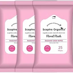 Organic Floral Flush Radiant Skin Wipes | Ayurvedic & Hydrating for All Skin Types (Pack of 3)-picture-33