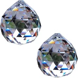 EDOBLUE 40mm Clear Glass Crystal Ball Prism Pendant Rainbow Suncatcher(2 Pcs)-picture-61