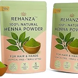 REHANZA 100% Natural Henna Powder for Hair & Hands – 100g (100g x 1 Pouch) | Triple Sifted Mehendi for Hair Color, Growth & Conditioning | Chemical & Paraben Free-picture-17