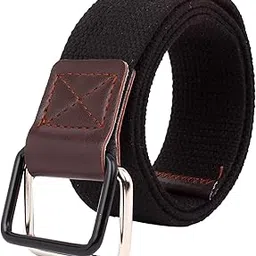 zacharias Men's Cotton Army Belt A-02 (Black_Pack of 1) image 1