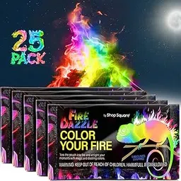 Fire Dazzle Fire Color Changing Packets for Fire Pit - 25 Pack Color Packets, Flame Changer for Fire Pit and Campfires - Camping Games Accessories for Kids and Adults-picture-34