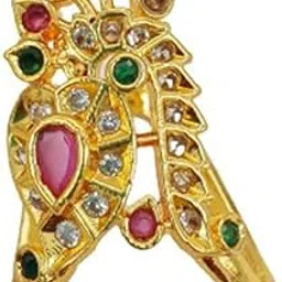 nandana collections Mango Design Finger Ring Impon Gold Design Stone Ring Imitation Jewellery One Gram Gold Vanki Ring Vangi Ring Pathanapu Ring-picture-19
