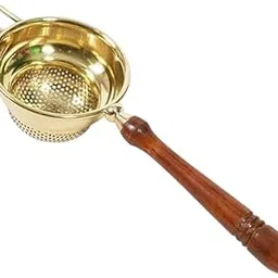 Vintage Brass Tea Strainer with Elegant Wooden Handle- Vintage/Classy-picture-25