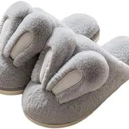 cubsden Women's Plush Rabbit Ear House Slippers, Non-Slip Indoor Footwear For Women & Girls-picture-50