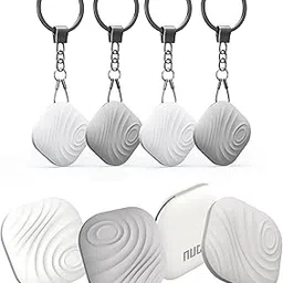 Key Finder, Bluetooth Tracker Item Locator with Key Chain for Keys Pet Wallets or Backpacks and Tablets, Batteries Include (2 White & 2Gray, 4 Pack) image 1