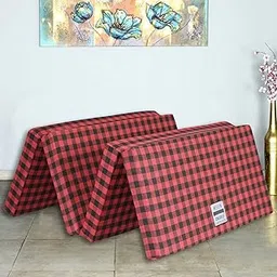 MOROFEEL 2 Inch Dual Comfort Reversible Foldable UHD Foam Single Bed Mattress (4 Fold, Red & Black, 72X35X2 inch)-picture-12