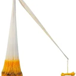 PURKAIT Fishnet CAST Hand NET 20mm MESH,Weight 3.5kg,10ft Height,38ft Round Fishing Net White, Yellow-picture-32