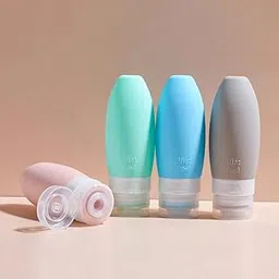 SKOFRI Silicone Travel Bottle for Toiletries Organizer Leak Proof Refillable Squeezable Containers Set with Clear Storage Bag for Lotion Shampoo Conditioner Cosmetic Shower Gel Hand Wash (4pcs)-picture-49