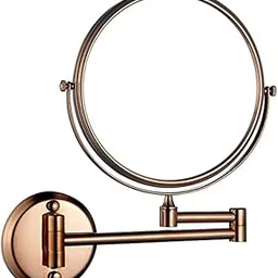 Asttonus® Mirror Wall Mounted (Rose Gold,8 Inch)Adjustable Magnifying Mirror For Makeup & Shaving – 360° Swiveldual Sided Bathroom Zoomable 5X Magnification Foldable For Daily Grooming Extendable Arm-image-93