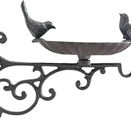 ECOMISTIQ® Wall Mounted Bird Bath Bird Food Basin for Outside Hanging Baskets Back Yard-image-34