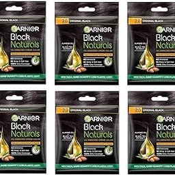 Garnier Black Naturals Hair Color No.2 Original Black 20ml +20 gm (PACK OF 6)-picture-56