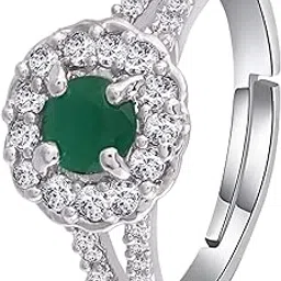 i jewels Valentine Special Rose Gold & Silver Plated Elegant CZ American Diamond Adjustable Ring For Women(FL175-1)-picture-23