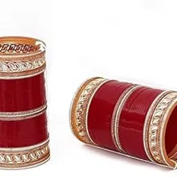 bangleskart Women's Beautiful Designer Punjabi Bridal Chuda Bangle Set for Wedding and Anniversary Chura Bangle Set for Girls-picture-14