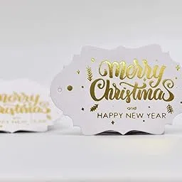 UE Merry Christmas & Happy New Year Gift Tags Gold Foil - Fancy Frame Gift Tags for Christmas (Pack of 30)-picture-21