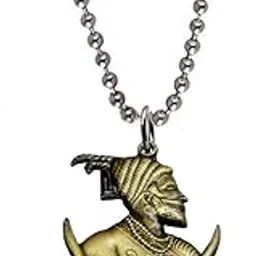 m men style Religious Chatrapati Shivaji Maharaj Jay Bhavani Gold Bronze Pendant Necklace Chain For Men And Women-picture-20