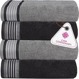 Casa Copenhagen Germany Design - He & She Collection 100% Super Soft Cotton 4 Piece Hand Towels Set (Size : 40 x 60 cm) - Pine Grey & Grey Violet-picture-11
