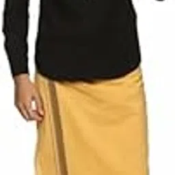 desi fusions Handmade Pure Cotton Yellow Color Single Mundu/Dhoti/Veshti for men – Blockchain Verified & NFC Enabled, with 1-Year Integrity Guarantee-picture-29