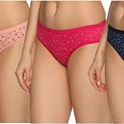 Teens Printed Cotton Mid Waist Low Raise Full Coverage Panty-Anar (Pack of 3 - Print & Colors May Vary)-image-0