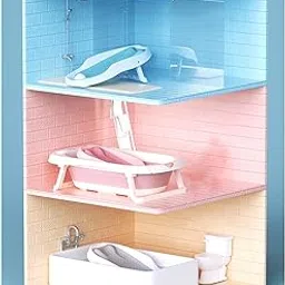 Baby Bath Seat Support Rack Comfortable Anti Slip for Infant 0~2 Years Blue-image-1