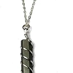 MADHAV CRYSTAL Natural Healing Crystal Golden Pyrite Pencil Wire Wrapped Pendant Necklace For Unisex, Wealth Protection Stone Prosperity Money Good Luck-picture-26