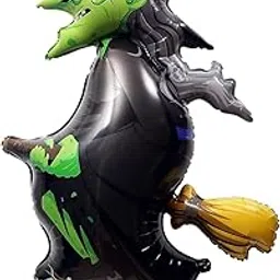 Rozi Decoration Halloween Witch Balloon Decoration – Giant Foil Witch on Broomstick Balloon for Spooky Party, Haunted House & Trick-or-Treat Supplies Pack of 1 Pcs-image-27