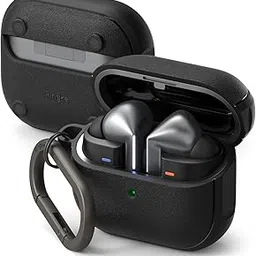 Ringke Onyx Magnetic for Samsung Galaxy Buds 3 Pro Case/Galaxy Buds 3 Case Shockproof TPU Non-Slip Texture Cover with Keychain Carabiner for Magnetic Charging/Accessories - Black-image-82