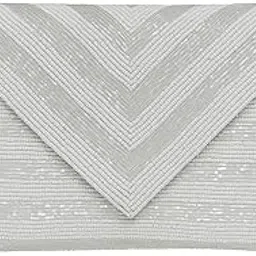 OLL Clutch purse for ladies | traditional indian wristlet purse | women handbags | ethnic zari clutch bag | wedding purse | bridal bag | wedding clutch | WHITE-image-2