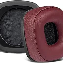 SOULWIT Replacement Ear Pads Cushions for Marshall Major I/II/III/IV/V ANC Bluetooth Wireless/Wired Headphones, for Major 1/2/3/4/5 Headset, Earpads with Softer Protein Leather - Burgundy-picture-30