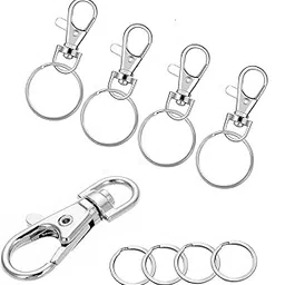 generic 35 Mm Alloy Key Chain Rings Swivel Clasps Lanyard Snap Hook Lobster Claw Clasps and Split DIY Key Rings for Jewellery Making Craft Supplies (Pack of 4 Pcs)-picture-34