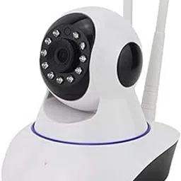 Paroxysm Full HD Wi-Fi CCTV Video Monitor Wireless Home Office Indoor IP Security Camera 1080P with Wall Stand Night Vision Two Way Audio Communication Double Antenna Cameras (White and Black)-picture-32