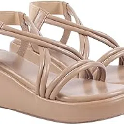Women’s & Girls Wedges sandal – Solid Criss-Cross Strap Design – Stylish, Comfortable, Durable Heels – Perfect for Casual, Party-image-6