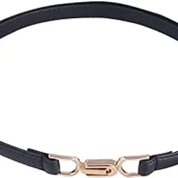 syga Women'S Slim Leather Waist Belt With Golden Horsebit Buckle – Adjustable And Elegant Belt For Dresses, Skirts, And Jeans-picture-37