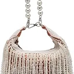 anekaant Droop Pearl Embellished Velvet Clutch-picture-14