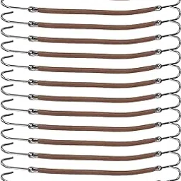 15PCS Bungee Hair Tie, Hair Ties, Hairs Bungee for Women Girls, Elastic Ponytail Holder with Hooks, No Pull Gentle Hairs Styling Accessories for Women Girls Hair Styling （Brown）-picture-21