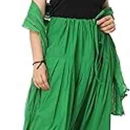 b9 store Women's Cotton Plain with Dupatta Set || Patiyala || Patiala for Women || semi || Free Size (IN, Numeric, 45, Regular, Standard, PAK GREEN)-picture-12