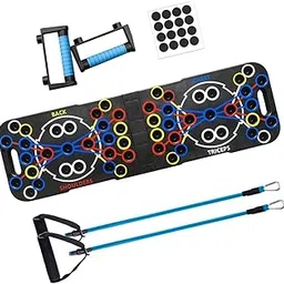 MERISHOPP Pushup Bar Pads for Women Men Handstand Bars Home Gym Foldable Push up Board Blue with Rope-picture-67