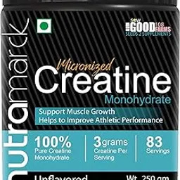 NutraMarck Pure Micronised Creatine Monohydrate Powder | 83 Servings | Enhanced Muscle Strength & Power | Pure & High Absorption Creatine | Unflavored | (250g, 33 Servings)-picture-44