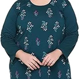in love Women's Cotton Printed Full Sleeve Plus Size Kurta Long T-Shirt with Pocket-picture-24