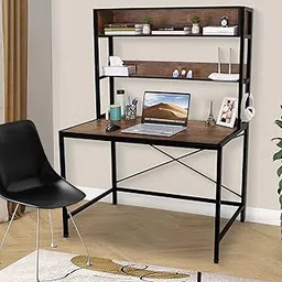 ABOUT SPACE 3 Tier Wooden Office Table with Storage - Office Desk - Computer Table for Gaming, Laptop, PC - Engineering Wood Study Table for Home, Office (L 115 x B 60 x H 157 cm- Brown)-image-67