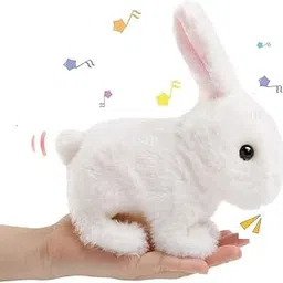 DOZERA Plush Bunny Rabbit Pet Toy Walking, Hopping, Wiggle Ears, Twitch Nose, Sounds, Soft Animated Electronic Toys for Birthday Gifts for Baby Girls,Boys,Toddlers,Kids(White)-picture-12