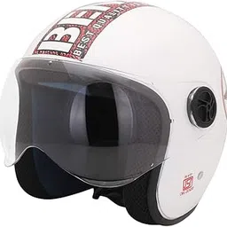 Sage Square ISI Certified ABS Shell Guardian Cruiser Open Face Helmet for Cruiser Bike Royal Enfield and Others (Large, White Glossy) image 1