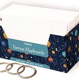 Turron Blank Index Flash Cards - Suitable for Study, Home and Work Notes - Dotted Pattern - Free Binder Rings - 220 GSM Thick - 3 x 5 inches-picture-19
