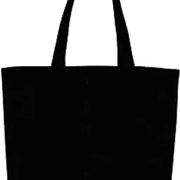 Gujvilla Branded Unisex Diy Plain Solid Black Canvas Tote Bag celebrity choice (Zip Closure, Black)-picture-52