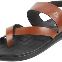 mochi Men's Leather Cushioned Insole Anti-Slip Fashion Casual Sandals image 1